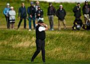 17 July 2025; Darren Clarke of Northern Ireland watches his shot on the second hole during day one of The 153rd Open Championship at Royal Portrush Golf Club in Portrush, Antrim. Photo by David Fitzgerald/Sportsfile