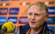 17 July 2025; Head coach Joe Schmidt during an Australia rugby squad media conference at the Amora Hotel in Brisbane, Australia. Photo by Brendan Moran/Sportsfile