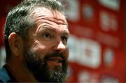 17 July 2025; Head coach Andy Farrell during a British & Irish Lions squad media conference at the Intercontinental Hotel in Brisbane, Australia. Photo by Brendan Moran/Sportsfile