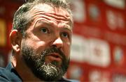 17 July 2025; Head coach Andy Farrell during a British & Irish Lions squad media conference at the Intercontinental Hotel in Brisbane, Australia. Photo by Brendan Moran/Sportsfile