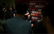 17 July 2025; Head coach Andy Farrell during a British & Irish Lions squad media conference at the Intercontinental Hotel in Brisbane, Australia. Photo by Brendan Moran/Sportsfile