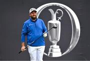 17 July 2025; Shane Lowry of Ireland lines up his tee shot on the first hole during day one of The 153rd Open Championship at Royal Portrush Golf Club in Portrush, Antrim. Photo by David Fitzgerald/Sportsfile