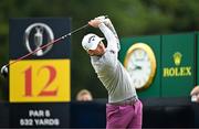 17 July 2025; Tom McKibbin of Northern Ireland watches his tee shot on the 12th hole during day one of The 153rd Open Championship at Royal Portrush Golf Club in Portrush, Antrim. Photo by Ramsey Cardy/Sportsfile