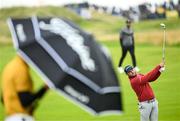 17 July 2025; Jordan Smith of England watches his shot from the 11th fairway during day one of The 153rd Open Championship at Royal Portrush Golf Club in Portrush, Antrim. Photo by Ramsey Cardy/Sportsfile