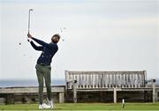 17 July 2025; Akshay Bhatia of USA watches his tee shot on the sixth hole during day one of The 153rd Open Championship at Royal Portrush Golf Club in Portrush, Antrim. Photo by David Fitzgerald/Sportsfile