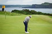 17 July 2025; Sam Burns of USA putts on the sixth green during day one of The 153rd Open Championship at Royal Portrush Golf Club in Portrush, Antrim. Photo by David Fitzgerald/Sportsfile