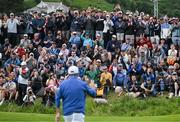 17 July 2025; Supporters applaud Shane Lowry of Ireland after a birdie on the sixth green during day one of The 153rd Open Championship at Royal Portrush Golf Club in Portrush, Antrim. Photo by David Fitzgerald/Sportsfile