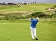 17 July 2025; Shane Lowry of Ireland plays his tee shot on the fifth hole during day one of The 153rd Open Championship at Royal Portrush Golf Club in Portrush, Antrim. Photo by Ramsey Cardy/Sportsfile