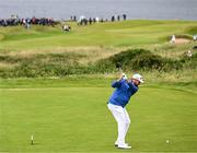 17 July 2025; Shane Lowry of Ireland plays his tee shot on the fifth hole during day one of The 153rd Open Championship at Royal Portrush Golf Club in Portrush, Antrim. Photo by Ramsey Cardy/Sportsfile