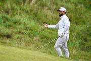 17 July 2025; JJ Spaun of USA reacts to his shot on the seventh hole during day one of The 153rd Open Championship at Royal Portrush Golf Club in Portrush, Antrim. Photo by David Fitzgerald/Sportsfile