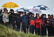 17 July 2025; Collin Morikawa of USA plays a shot from the rough on the seventh hole during day one of The 153rd Open Championship at Royal Portrush Golf Club in Portrush, Antrim. Photo by David Fitzgerald/Sportsfile