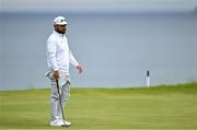 17 July 2025; JJ Spaun of USA lines up a putt on the fifth green during day one of The 153rd Open Championship at Royal Portrush Golf Club in Portrush, Antrim. Photo by David Fitzgerald/Sportsfile