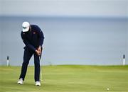 17 July 2025; Jon Rahm of Spain putts on the fifth green during day one of The 153rd Open Championship at Royal Portrush Golf Club in Portrush, Antrim. Photo by David Fitzgerald/Sportsfile