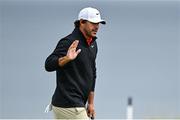 17 July 2025; Brooks Koepka of USA acknowledges the crowd after a putt on the fifth green during day one of The 153rd Open Championship at Royal Portrush Golf Club in Portrush, Antrim. Photo by David Fitzgerald/Sportsfile