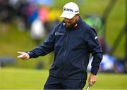 17 July 2025; Shane Lowry of Ireland reacts to a missed putt on the ninth green during day one of The 153rd Open Championship at Royal Portrush Golf Club in Portrush, Antrim. Photo by David Fitzgerald/Sportsfile