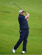 17 July 2025; Shane Lowry of Ireland watches his shot on the 12th hole during day one of The 153rd Open Championship at Royal Portrush Golf Club in Portrush, Antrim. Photo by David Fitzgerald/Sportsfile