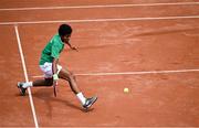 17 July 2025; Ammar Elamin, from Mullingar in Westmeath, representing Technological University Dublin and Ireland, competes in the men's singles round of 64 match against Carlos Andrés García Campoverde of Ecuador during day one of the FISU World University Games 2025 at ETUF Tennisanlage in Essen, Germany. Photo by Shauna Clinton/Sportsfile
