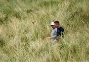 17 July 2025; Rory McIlroy of Northern Ireland and Justin Thomas of USA during day one of The 153rd Open Championship at Royal Portrush Golf Club in Portrush, Antrim. Photo by Ramsey Cardy/Sportsfile