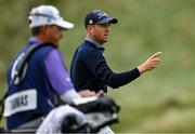 17 July 2025; Justin Thomas of USA after a chip onto the eighth green during day one of The 153rd Open Championship at Royal Portrush Golf Club in Portrush, Antrim. Photo by Ramsey Cardy/Sportsfile