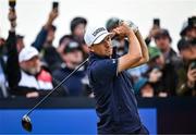 17 July 2025; Jordan Spieth of USA watches his tee shot on the 10th hole during day one of The 153rd Open Championship at Royal Portrush Golf Club in Portrush, Antrim. Photo by David Fitzgerald/Sportsfile