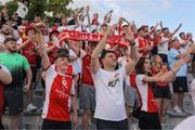17 July 2025; St Patrick's Athletic supporters after the UEFA Conference League First Qualifying Round second leg match between FC Hegelmann and St Patrick's Athletic at Raudondvaris Stadium in Raudondvaris, Lithuania. Photo by Evaldas Semiotas/Sportsfile