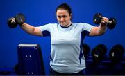 17 July 2025; Kelly Burke during a Leinster Rugby women's gym session at Energia Park in Dublin. Photo by Seb Daly/Sportsfile