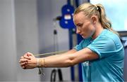 17 July 2025; Emma Tilly during a Leinster Rugby women's gym session at Energia Park in Dublin. Photo by Seb Daly/Sportsfile