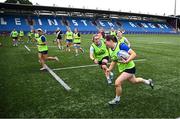 17 July 2025; Molly Boyne and Maggie Boylan during a Leinster Rugby women's squad training session at Energia Park in Dublin. Photo by Seb Daly/Sportsfile