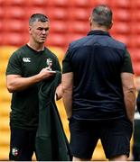 18 July 2025; Assistant coach Jonathan Sexton, left, and head coach Andy Farrell during a British & Irish Lions captain's run at Suncorp Stadium in Brisbane, Australia. Photo by Brendan Moran/Sportsfile