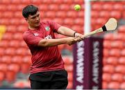 18 July 2025; Gabriel Farrell, son of head coach Andy Farrell, plays hurling during a British & Irish Lions captain's run at Suncorp Stadium in Brisbane, Australia. Photo by Brendan Moran/Sportsfile