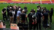 18 July 2025; Assistant coach Jonathan Sexton speaks to the media after a British & Irish Lions captain's run at Suncorp Stadium in Brisbane, Australia. Photo by Brendan Moran/Sportsfile
