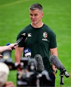 18 July 2025; Assistant coach Jonathan Sexton speaks to the media after a British & Irish Lions captain's run at Suncorp Stadium in Brisbane, Australia. Photo by Brendan Moran/Sportsfile