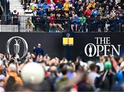 18 July 2025; Rory McIlroy of Northern Ireland acknowledges the crowd on the first tee box during day two of The 153rd Open Championship at Royal Portrush Golf Club in Portrush, Antrim. Photo by Ramsey Cardy/Sportsfile