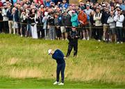 18 July 2025; Rory McIlroy of Northern Ireland plays a shot on the first hole during day two of The 153rd Open Championship at Royal Portrush Golf Club in Portrush, Antrim. Photo by Ramsey Cardy/Sportsfile