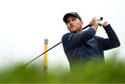 18 July 2025; Russell Henley of USA watches his tee shot on the second hole during day two of The 153rd Open Championship at Royal Portrush Golf Club in Portrush, Antrim. Photo by Ramsey Cardy/Sportsfile