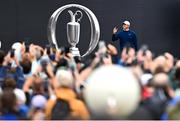 18 July 2025; Rory McIlroy of Northern Ireland acknowledges the crowd on the first tee box during day two of The 153rd Open Championship at Royal Portrush Golf Club in Portrush, Antrim. Photo by Ramsey Cardy/Sportsfile