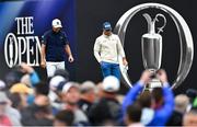 18 July 2025; Jordan Spieth of USA, left, and Viktor Hovland of Norway walk down the first fairway during day two of The 153rd Open Championship at Royal Portrush Golf Club in Portrush, Antrim. Photo by Ramsey Cardy/Sportsfile