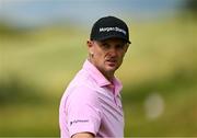 18 July 2025; Justin Rose of England reacts to a putt on the ninth green during day two of The 153rd Open Championship at Royal Portrush Golf Club in Portrush, Antrim. Photo by Ramsey Cardy/Sportsfile
