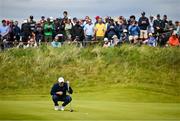 18 July 2025; Rory McIlroy of Northern Ireland lines up a putt on the seventh green during day two of The 153rd Open Championship at Royal Portrush Golf Club in Portrush, Antrim. Photo by David Fitzgerald/Sportsfile