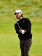 18 July 2025; Tommy Fleetwood of England watches his shot on the seventh fairway during day two of The 153rd Open Championship at Royal Portrush Golf Club in Portrush, Antrim. Photo by David Fitzgerald/Sportsfile