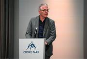 18 July 2025; Uachtarán Chumann Lúthchleas Gael Jarlath Burns during the GPA Hurling and Camogie Legends Lunch at Croke Park in Dublin. Photo by Seb Daly/Sportsfile