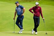 18 July 2025; Padraig Harrington of Ireland and Tom McKibbin of Northern Ireland on the sixth green during day two of The 153rd Open Championship at Royal Portrush Golf Club in Portrush, Antrim. Photo by Ramsey Cardy/Sportsfile
