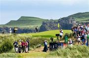 18 July 2025; Padraig Harrington of Ireland watches his tee shot on the seventh hole during day two of The 153rd Open Championship at Royal Portrush Golf Club in Portrush, Antrim. Photo by Ramsey Cardy/Sportsfile