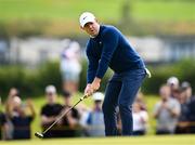 18 July 2025; Rory McIlroy of Northern Ireland reacts to a missed putt on the 12th green during day two of The 153rd Open Championship at Royal Portrush Golf Club in Portrush, Antrim. Photo by David Fitzgerald/Sportsfile