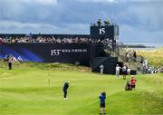18 July 2025; Rory McIlroy of Northern Ireland putts on the 15th green during day two of The 153rd Open Championship at Royal Portrush Golf Club in Portrush, Antrim. Photo by David Fitzgerald/Sportsfile