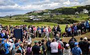 18 July 2025; Joaquin Niemann of Chile plays a shot from the rough on the 17th hole during day two of The 153rd Open Championship at Royal Portrush Golf Club in Portrush, Antrim. Photo by Ramsey Cardy/Sportsfile