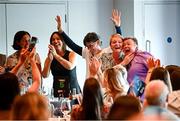 18 July 2025; Members of the 1995 Cork camogie team during the GPA Hurling and Camogie Legends Lunch at Croke Park in Dublin. Photo by Seb Daly/Sportsfile
