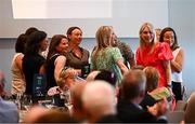 18 July 2025; Members of the 2005 Cork camogie team during the GPA Hurling and Camogie Legends Lunch at Croke Park in Dublin. Photo by Seb Daly/Sportsfile