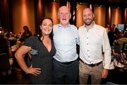 18 July 2025; Former Kilkenny hurler Tom McCormack, centre, with his daughter Aisling and son Alan during the GPA Hurling and Camogie Legends Lunch at Croke Park in Dublin. Photo by Seb Daly/Sportsfile