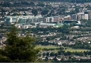 18 July 2025; An aerial view of Tallaght Stadium before the Sports Direct Men’s FAI Cup second round match between Shamrock Rovers and Wexford at Tallaght Stadium in Dublin. Photo by Thomas Flinkow/Sportsfile